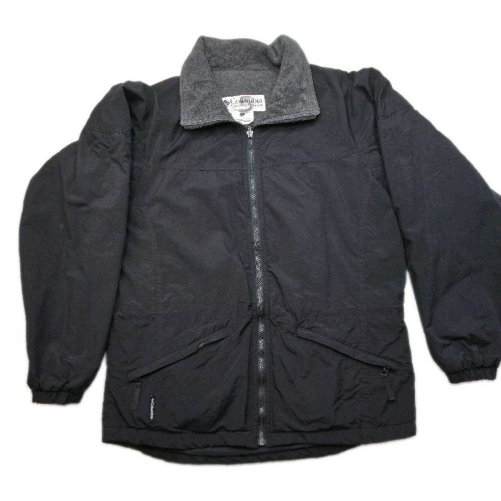 Columbia Sportswear Women's S Black Fleece‎ Lined Nylon Jacket Y2K 2000 Vintage